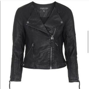 Topshop faux leather moto jacket